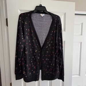 LuLaRoe Black Floral Cardigan
